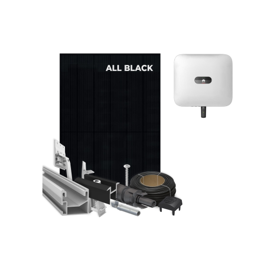 Solcellepakke 3,28 kWp - All Black - Huawei Hybrid inverter