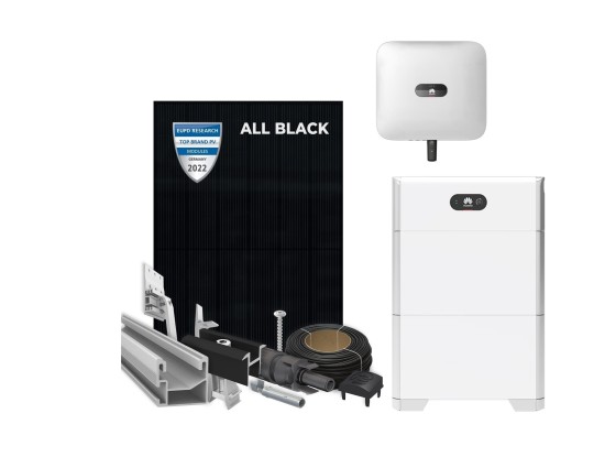 Solcellepakke 9,84 kWp - All Black - Huawei Hybrid inverter + 10 KWH Batteri